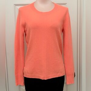 J.Crew 100% Cashmere Coral Orange Crewneck Sweater Medium